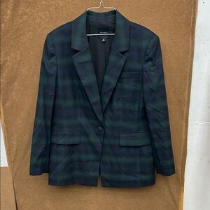 Alex Marie Dark Green and Navy Plaid Blazer